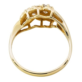 9ct gold Cubic Zirconia Cluster Ring size N